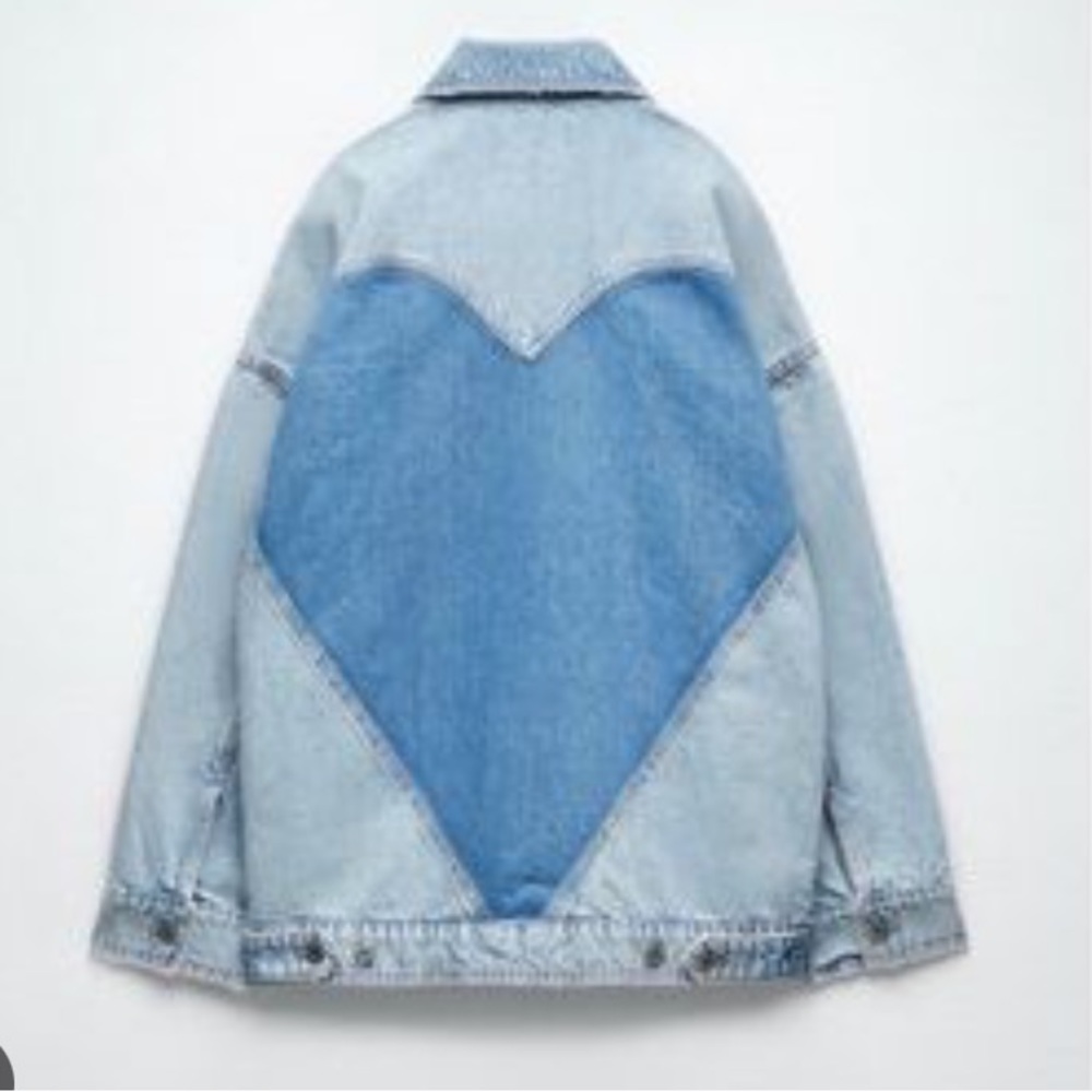 Zara denim jacket with heart back